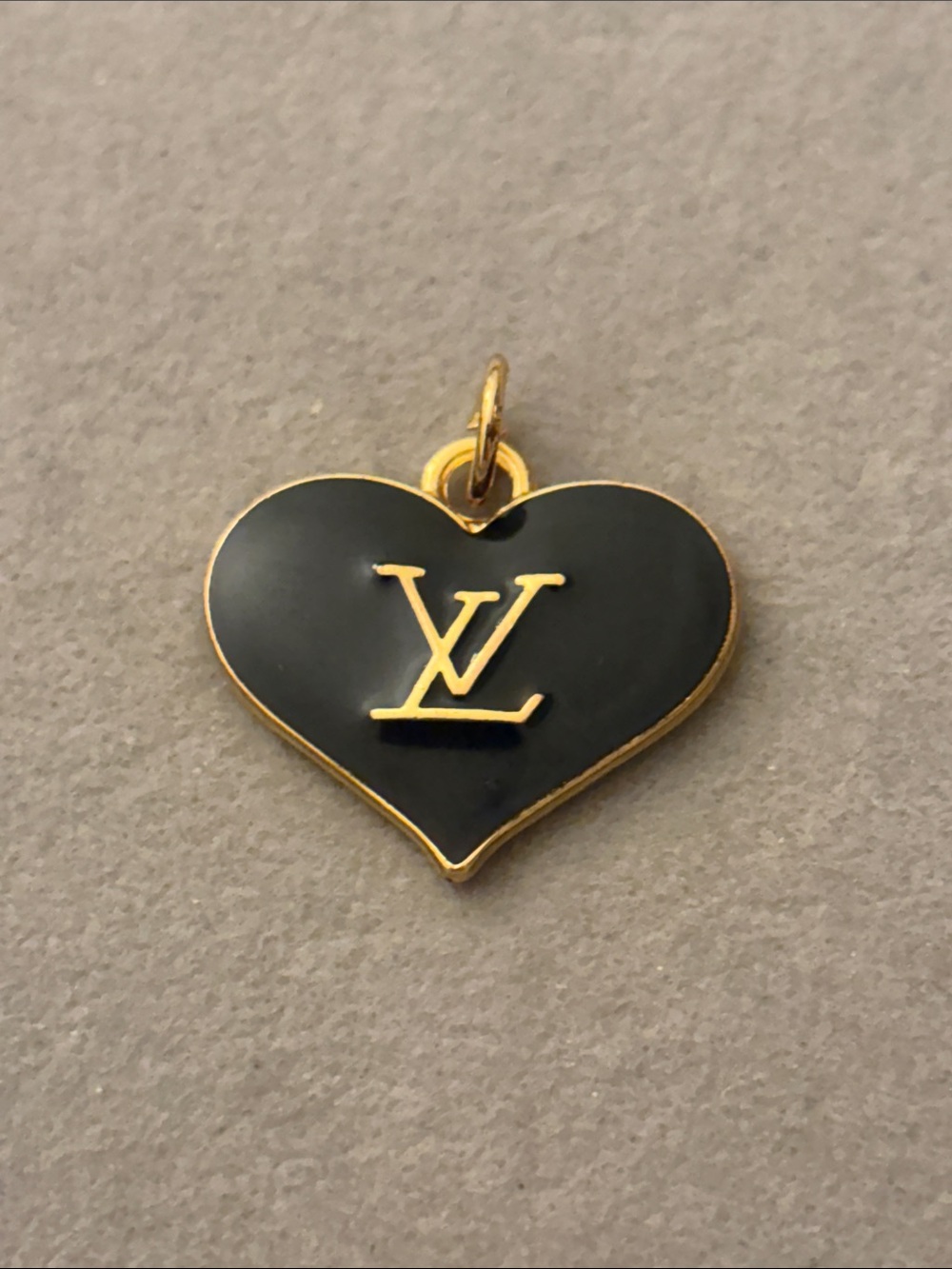 Black and Gold Heart Pendant Necklace Charm